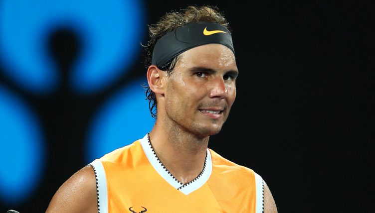 Rafael Nadal celebrates at AO