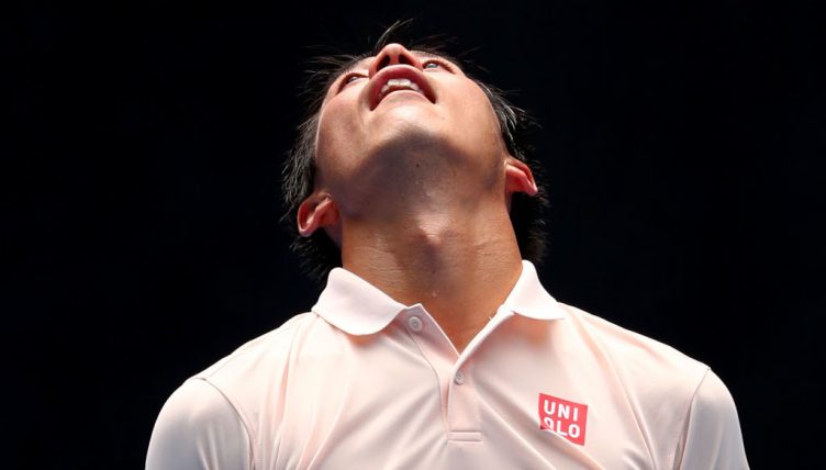 Kei Nishikori celebrates