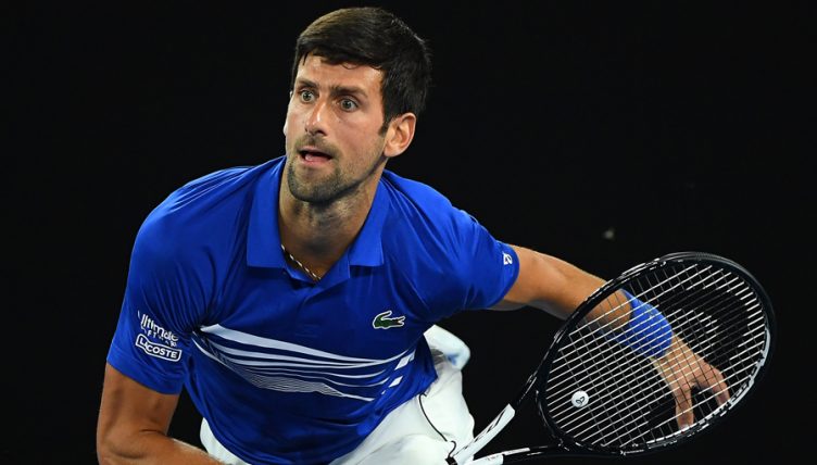 Novak Djokovic in action at the Australian Open