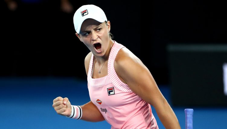 Ashleigh Barty celebrates