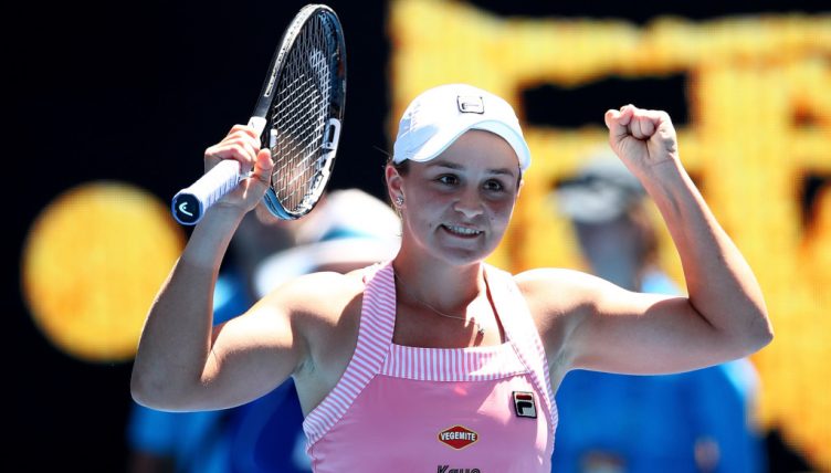 Ashleigh Barty celebrates