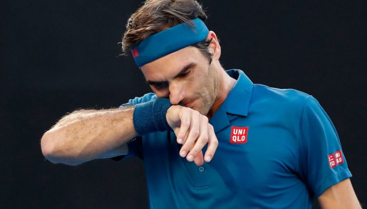 Roger Federer in action