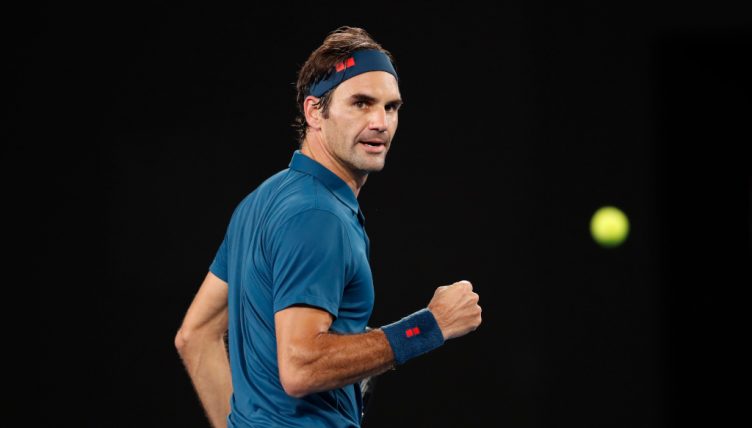 Roger Federer in action