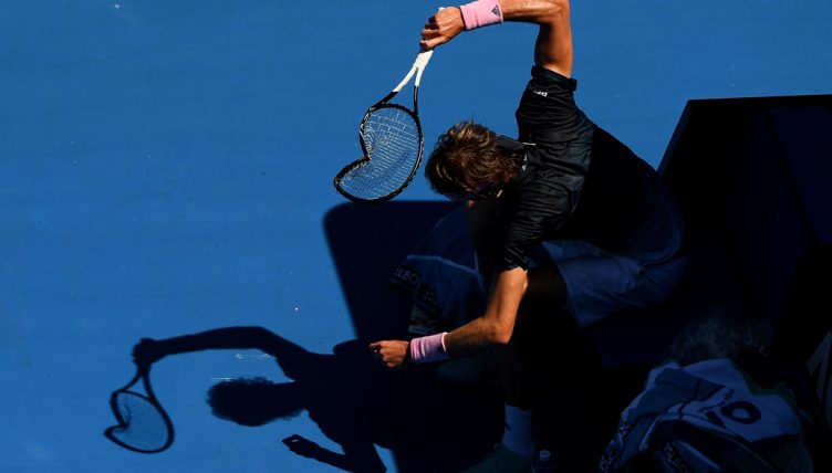 Alexander Zverev smashing racket