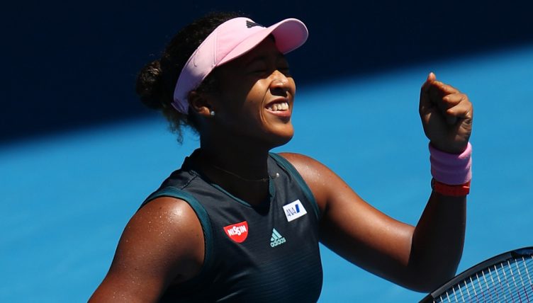 Naomi Osaka celebrates at Australian Open