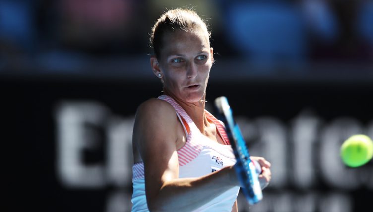 Karolina Pliskova forehand at Australian Open