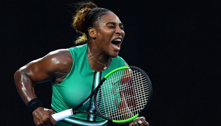 Serena Williams reacts to Australian Open win