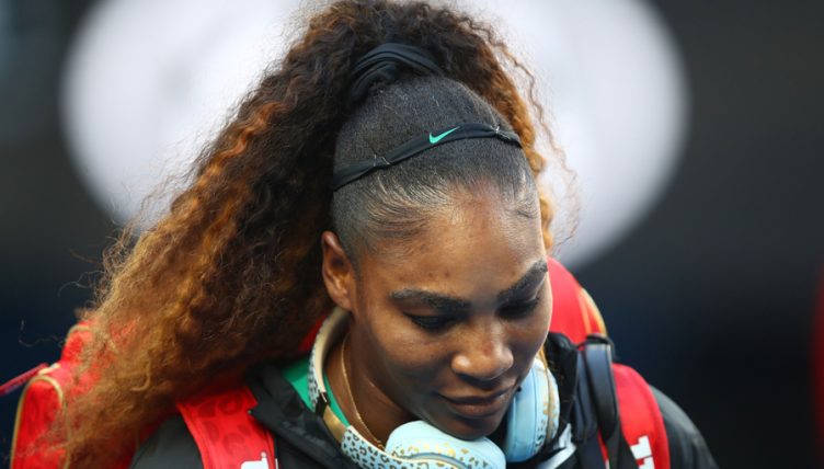 Serena Williams head down