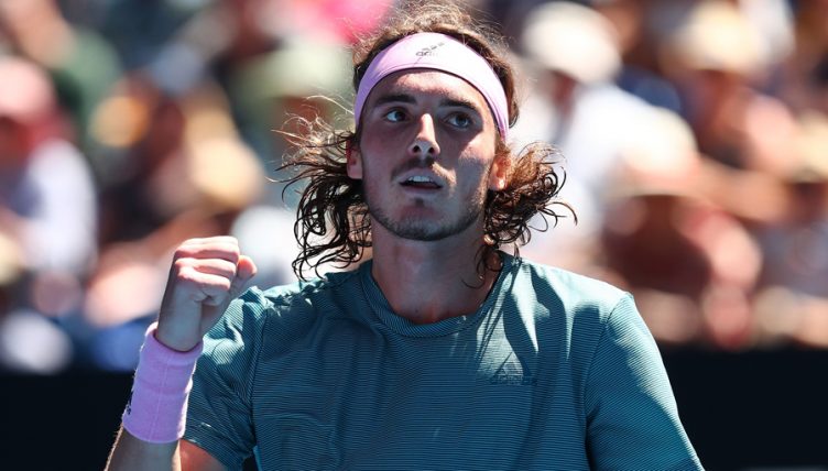 Stefanos Tsitsipas celebrates