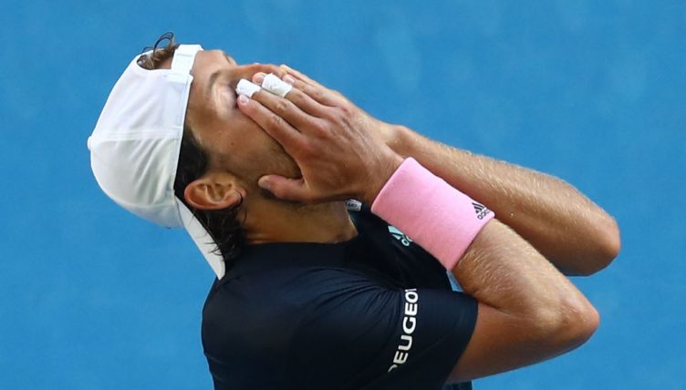 Lucas Pouille celebrates