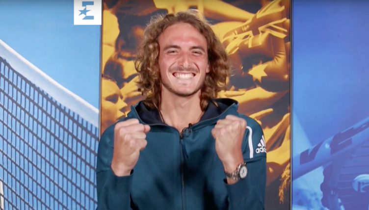 Stefanos Tsitsipas laughing