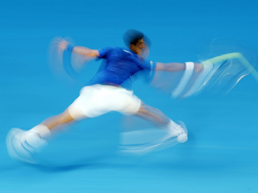 Novak Djokovic in action