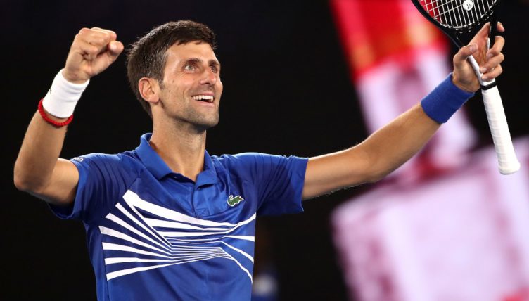 Novak Djokovic celebrates