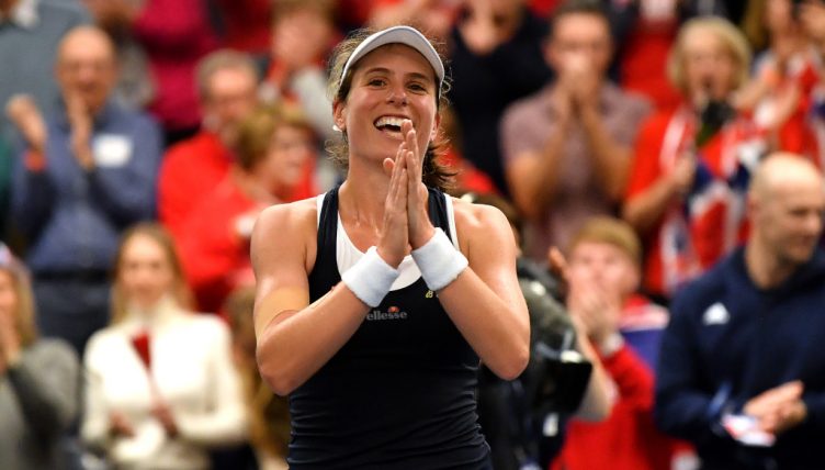Johanna Konta celebrates