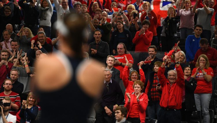 Johanna Konta Great Britain Fed Cup celebrations