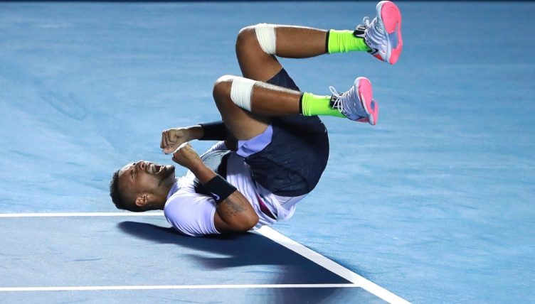Nick Kyrgios celebrates victory