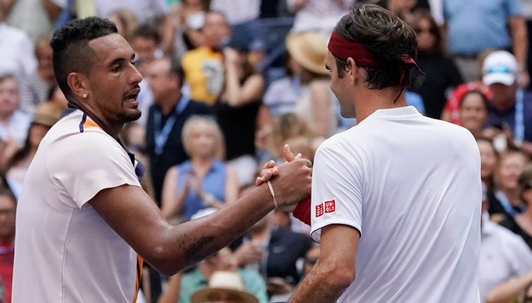 Nick Kyrgios and Roger Federer