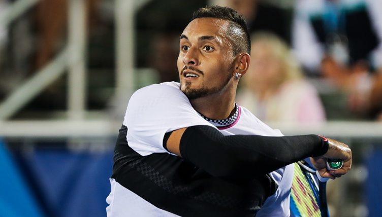 Nick Kyrgios in action