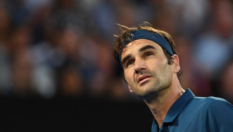 Roger Federer looking up