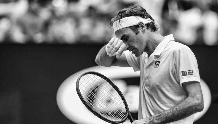 Roger Federer in action