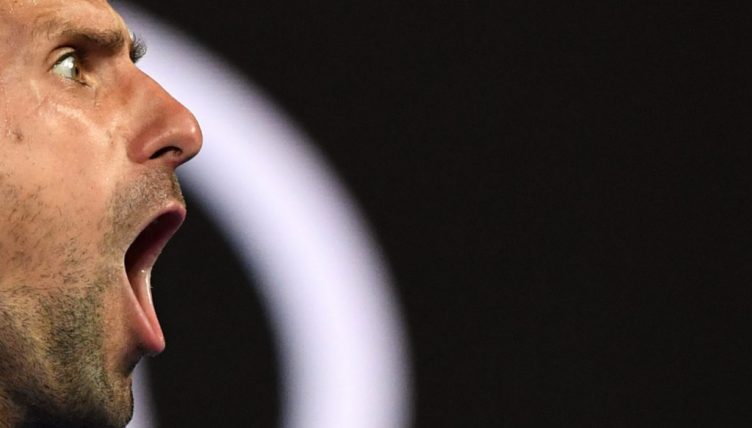 Novak Djokovic screaming