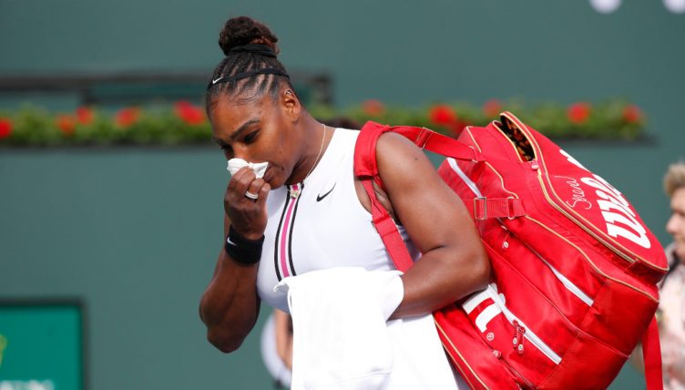 Serena Williams leaving the court