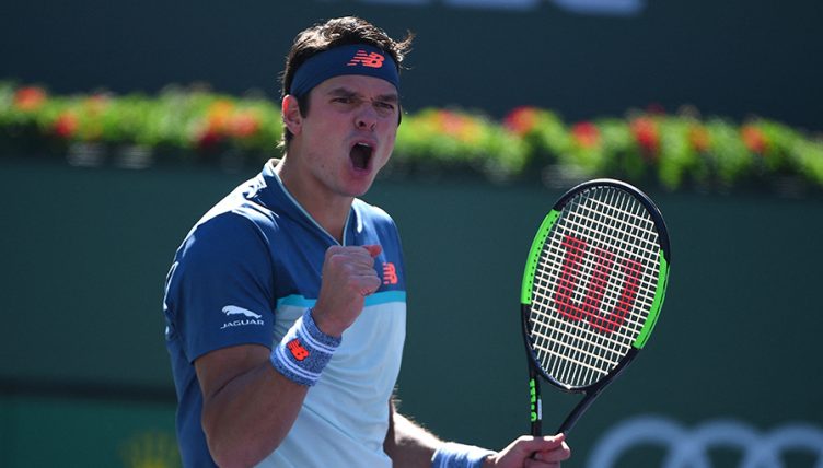 Milos Raonic celebrates PA