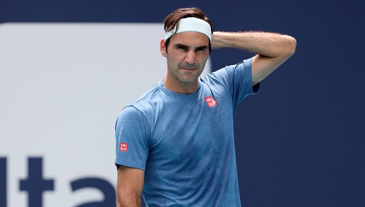 Roger Federer in practice PA