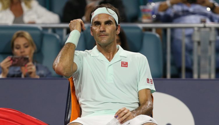 Roger Federer sitting