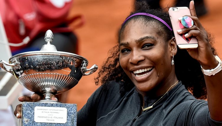 Serena Williams taking a selfie