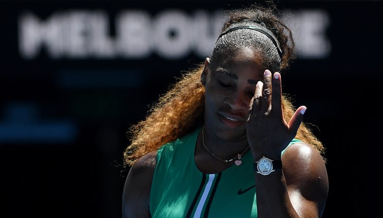 Serena Williams facepalm PA