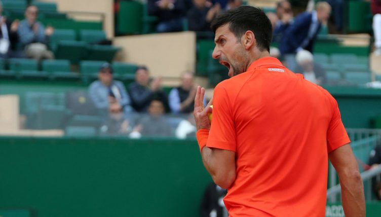 Novak Djokovic shouting