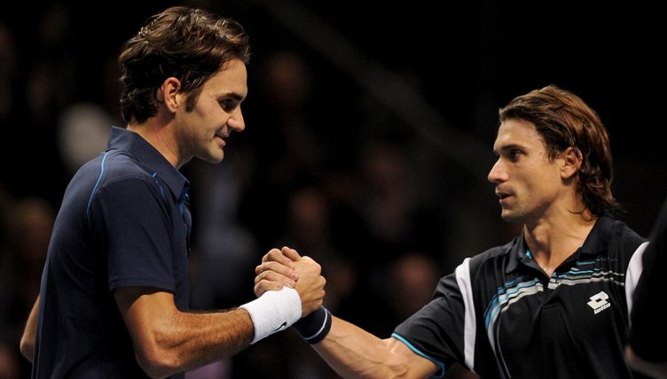 David Ferrer and Roger Federer PA