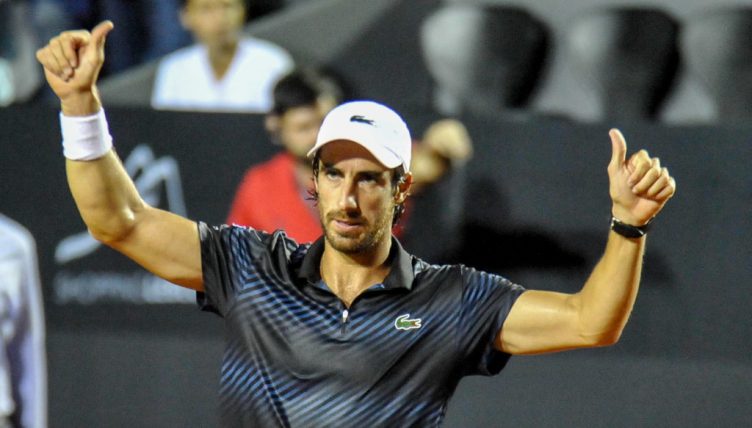 Pablo Cuevas celebrates