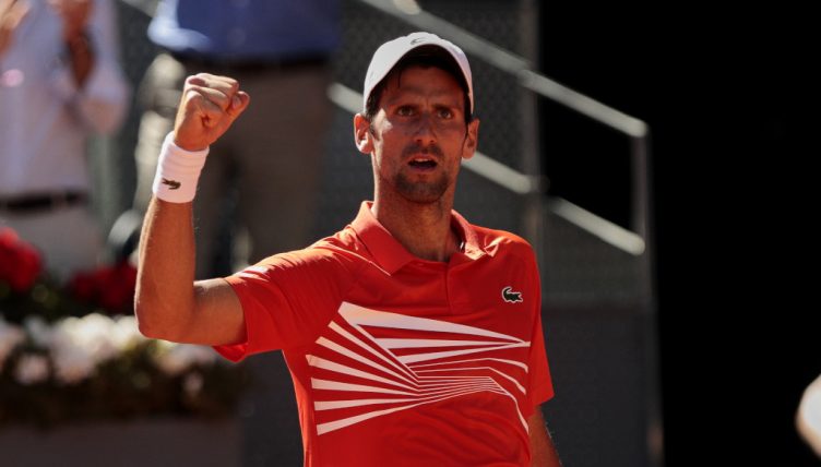 Novak Djokovic in action