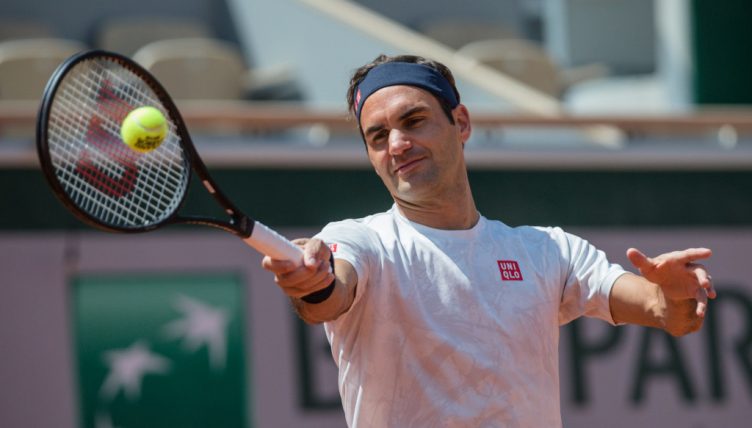Roger Federer in action