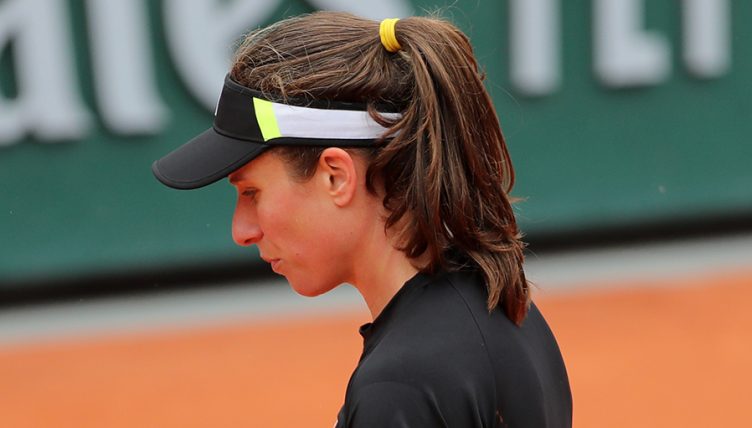 Johanna Konta dejected at French Open PA