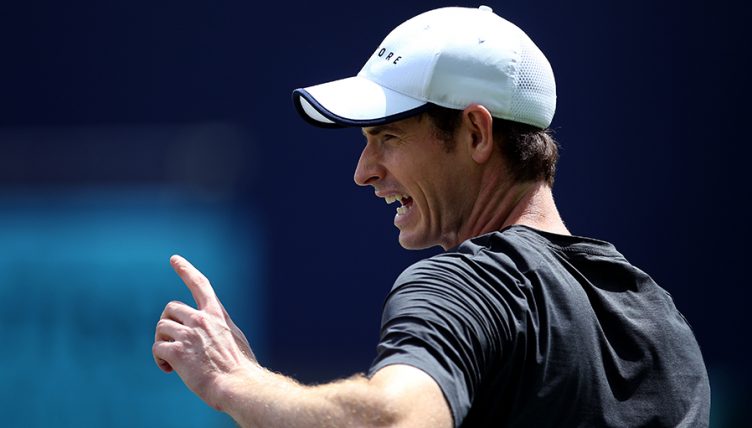 Andy Murray training at Queen's