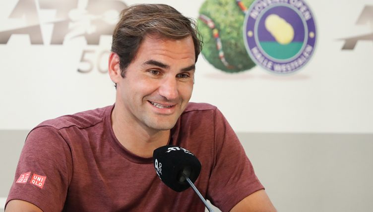 Roger Federer Halle press conference PA