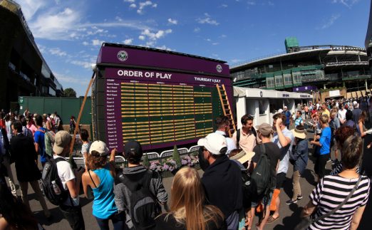 Wimbledon Order of Play board