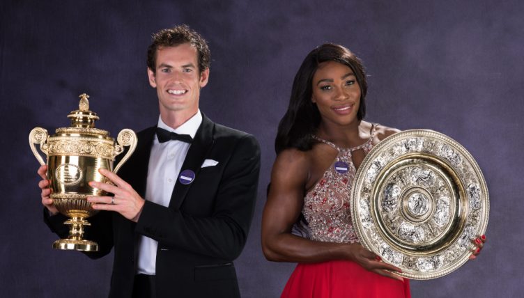 Andy Murray and Serena Williams with Wimbledon titles