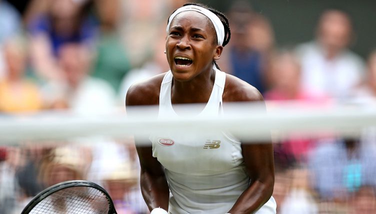 Coco Gauff celebrates