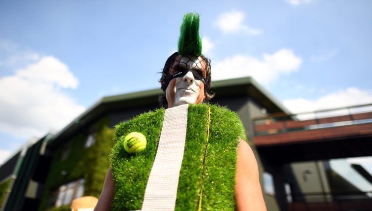 Wimbledon fan dressed up as Centre Court