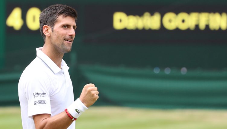 Novak Djokovic celebrates