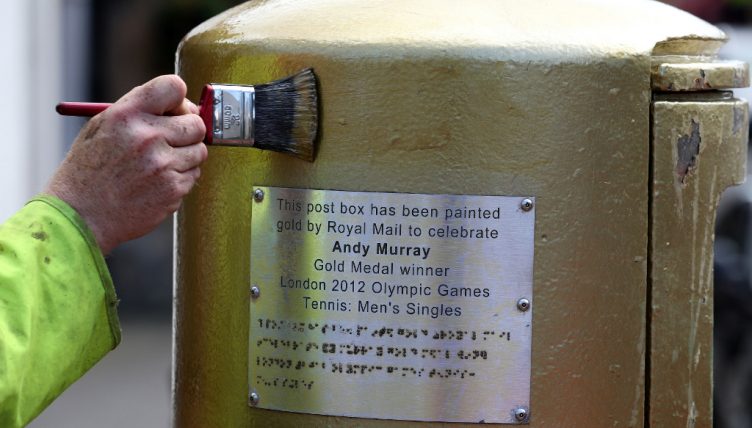 Andy Murray's gold postbox