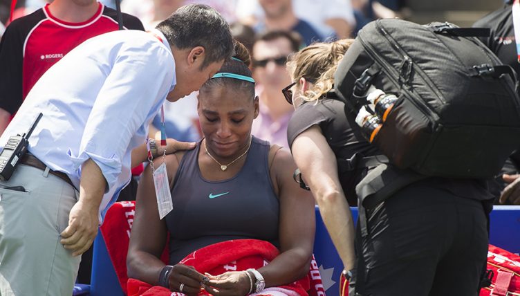 Serena Williams injured at Rogers Cup