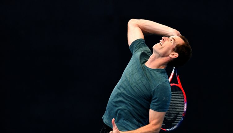 Andy Murray serving