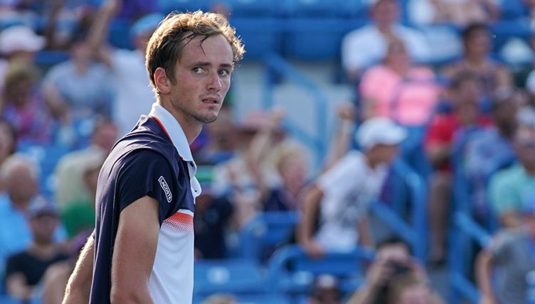 Daniil Medvedev in action