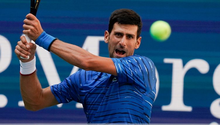 Novak Djokoviv in US Open action