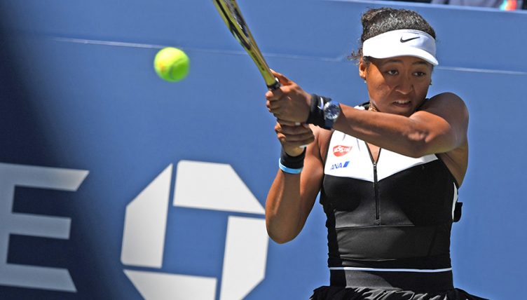 Naomi Osaka playing at US Open